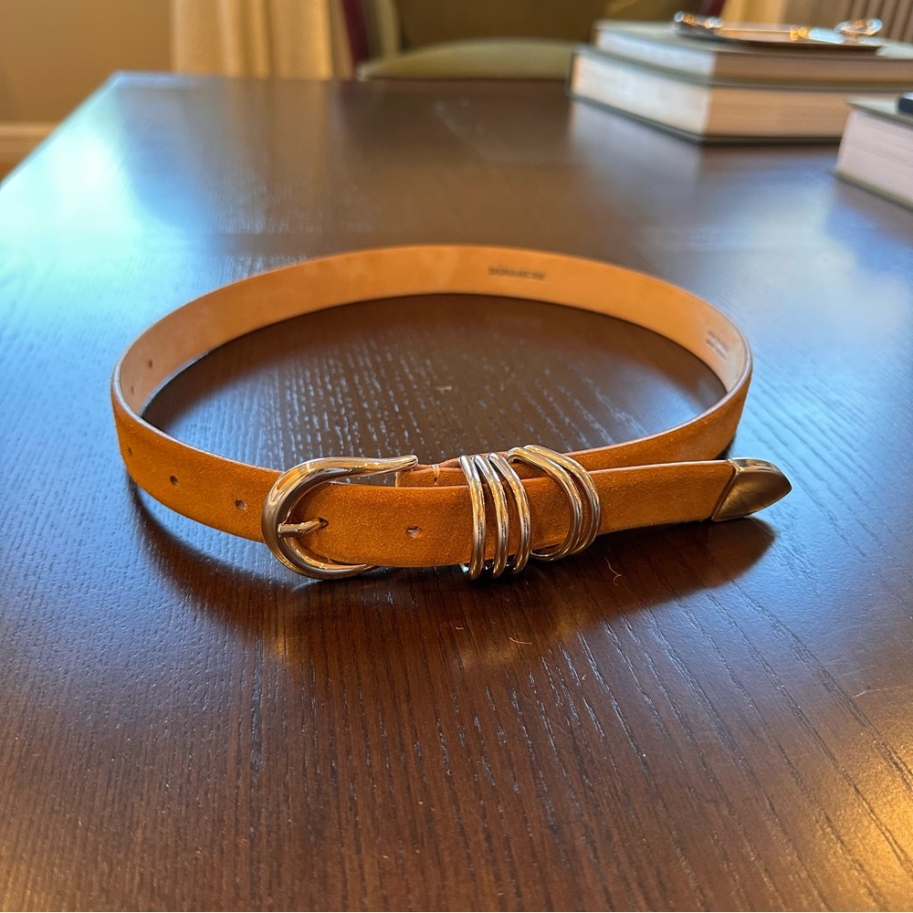 Déhanche Hollyhock Caramel Suede Belt, XS